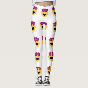 Glitzer Herzaugen Emoji Leggings