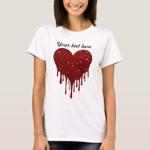 Glitzer-Herzdesign treiben T-Shirt