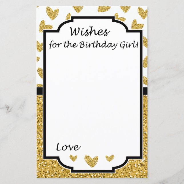Glitzer Herzlichen Wünsche für GeburtstagsMädchens (Vorderseite)