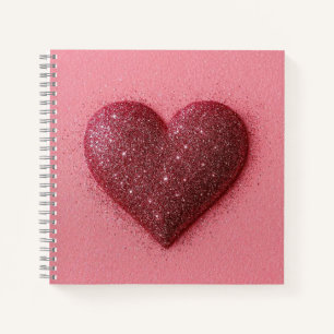Glitzer Herznotebook. Notizbuch