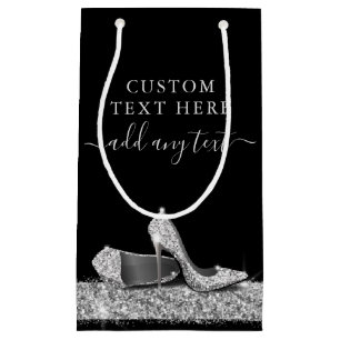 Glitzer High Heels Black Silver Custom Kleine Geschenktüte