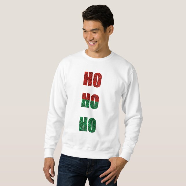 Glitzer ho ho mens Sweatshirt (Vorne ganz)