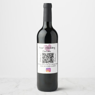 Glitzer Hochzeit-QR-Scanner Weinetikett
