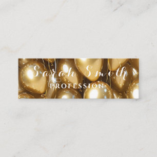 Glitzer-Hochzeitsfeier mit Gold Balloons Mini Visitenkarte