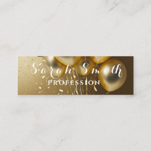 Glitzer-Hochzeitsfeier mit Gold Balloons Mini Visitenkarte
