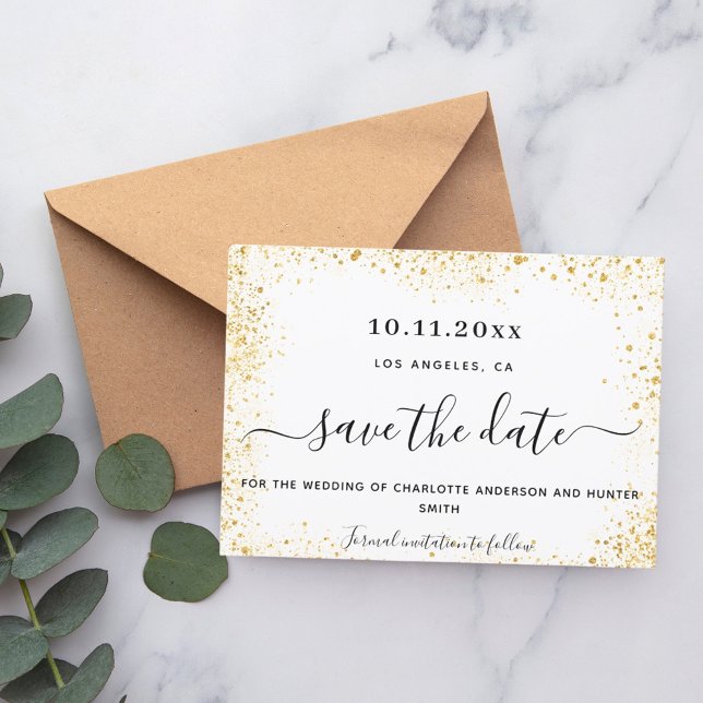 Glitzer Hochzeitsgold Save the Date (Von Creator hochgeladen)