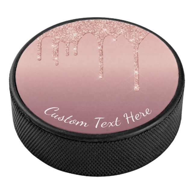 Glitzer Hockey Puck mit eigenem Text (3/4)
