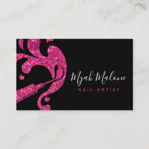Glitzer Hot Pink Polnischer Manikurist Visitenkarte
