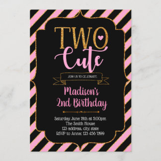 Glitzer Im zwei niedlichen Party Einladungen