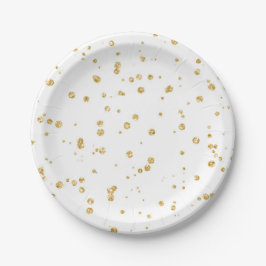Glitzer Imitate Gold Confetti Hochzeitsempfang Par Pappteller
