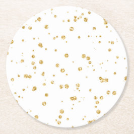 Glitzer Imitate Gold Confetti Hochzeitsempfang Par Runder Pappuntersetzer