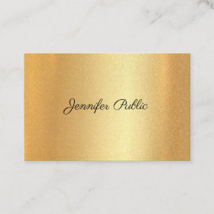 Glitzer Imitate Gold Hand Script Elegante Kalligra Visitenkarte