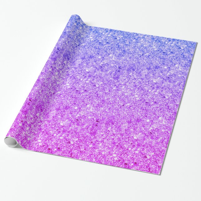 Glitzer in Blau und Rosa Geschenkpapier (Ungerollt)