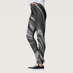 Glitzer in schwarz schimmernd leggings