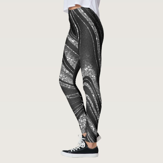 Glitzer in schwarz schimmernd leggings (Links)