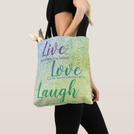 Glitzer Inspirierte Live-Liebe Laugh Blue Green Li