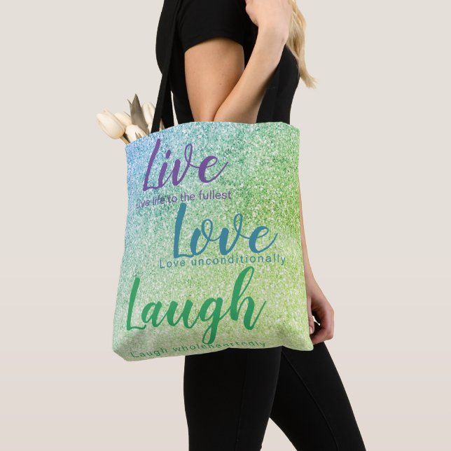 Glitzer Inspirierte Live-Liebe Laugh Blue Green Li (Von Nahem)