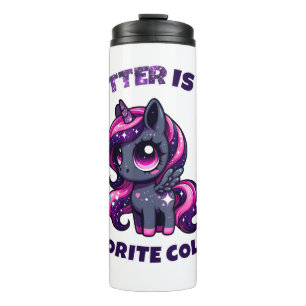 Glitzer ist meine Lieblingsfarbe niedlich Pony Uni Thermosbecher