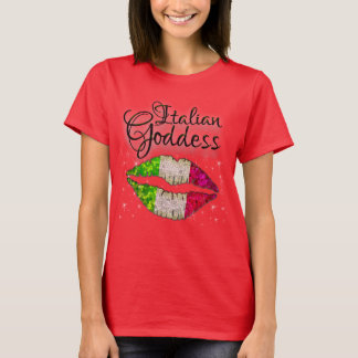 Glitzer Italienisch Diva Princess Goddess Italia I T-Shirt
