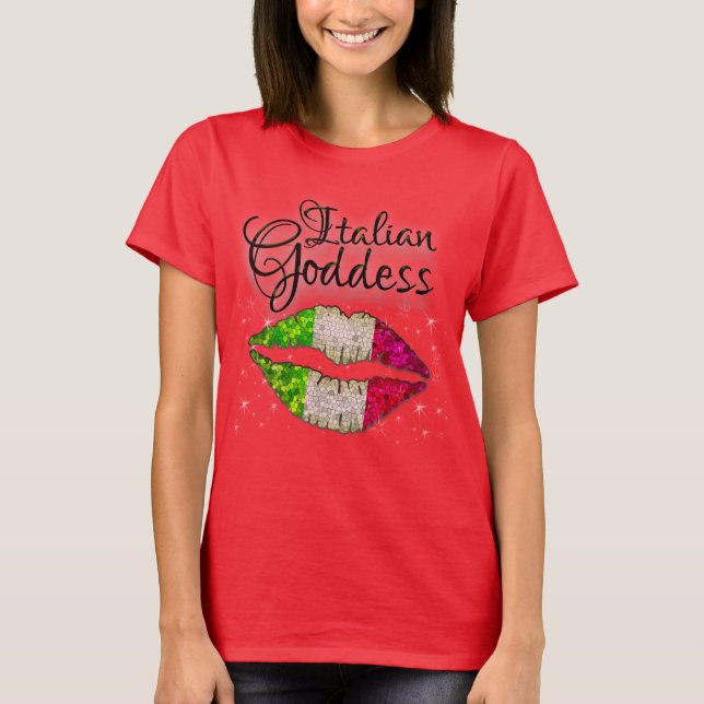 Glitzer Italienisch Diva Princess Goddess Italia I T-Shirt (Vorderseite)