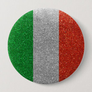 Glitzer Italienische Flagge Italiens Mailand Mode  Button