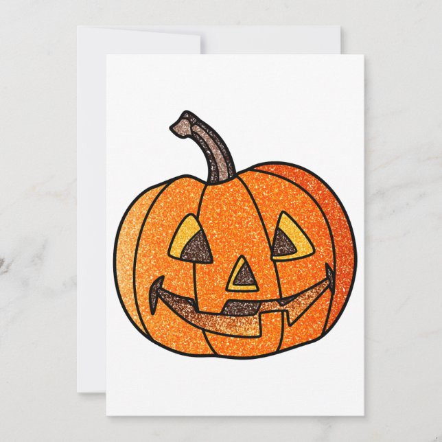 Glitzer Jack O'Lantern Feiertagskarte (Vorderseite)