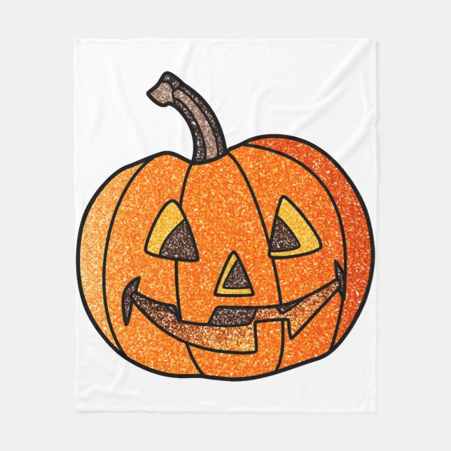 Glitzer Jack O'Lantern Fleecedecke (Vorderseite)