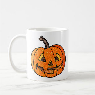 Glitzer Jack O'Lantern Kaffeetasse