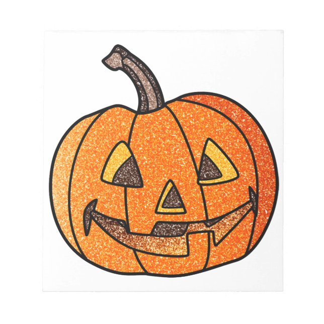 Glitzer Jack O'Lantern Notizblock (Vorderseite)