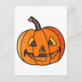 Glitzer Jack O'Lantern Postkarte