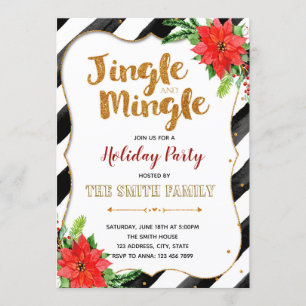 Glitzer-Jingle- und Mingle-Party-Einladung Einladung