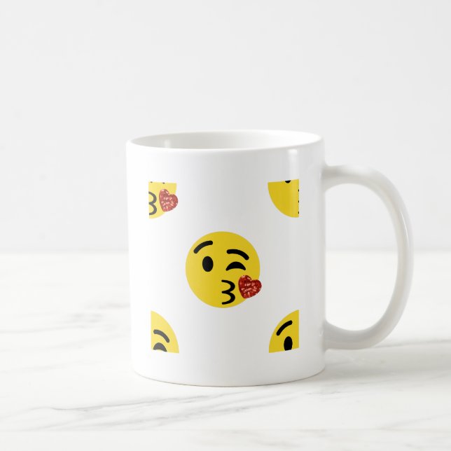 Glitzer kiss emoji kaffeetasse (Rechts)