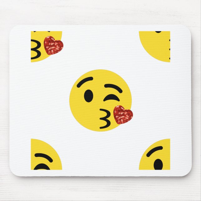 Glitzer kiss emoji mousepad (Vorne)
