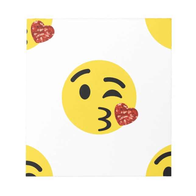 Glitzer kiss emoji notizblock (Vorderseite)