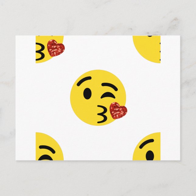 Glitzer kiss emoji postkarte (Vorderseite)