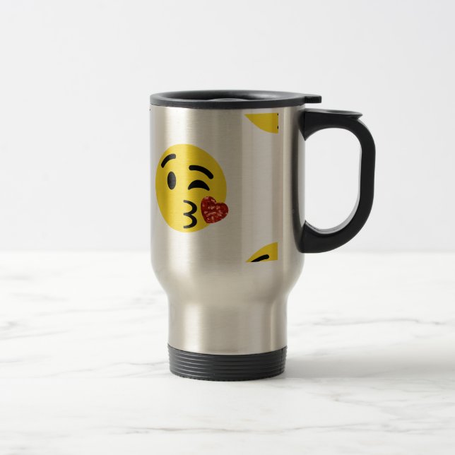 Glitzer kiss emoji reisebecher (Rechts)