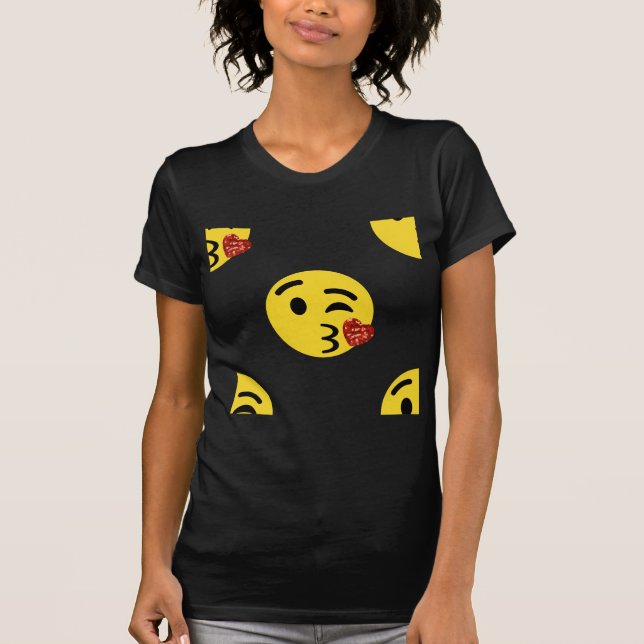 Glitzer kiss emoji T-Shirt (Vorderseite)