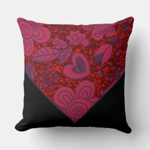 Glitzer-Kissen-Kissen mit rotem und schwarzem Blüt Kissen