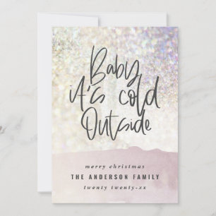 Glitzer-Klasse Baby seine Kälte draußen Weihnachte