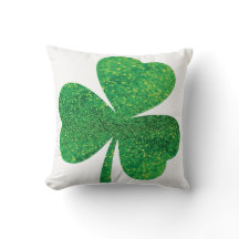Glitzer Kleeblatt St. Patrick's Day Throw Kissen