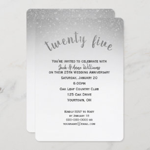 Glitzer Konfetti 25. Hochzeitstag Einladung