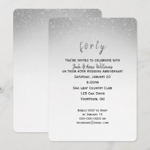 Glitzer Konfetti 40. Hochzeitstag Einladung