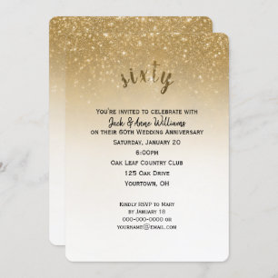 Glitzer Konfetti 60. Hochzeitstag Einladung