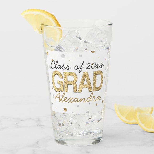 Glitzer-Konfetti-Graduierungspartei für Gold Foil Glas (Vorderseite Ice)