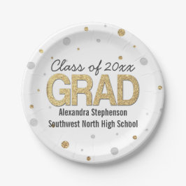 Glitzer-Konfetti-Graduierungspartei für Gold Foil Pappteller