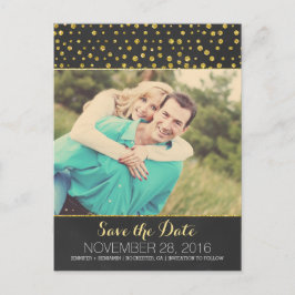 Glitzer Konfetti-Kalkboard-Foto Save the Date Ankündigungspostkarte