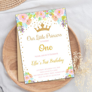 Glitzer Kronprinzessin Geburtstagseinladungen Einladung