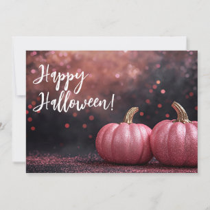 Glitzer-Kürbisse Halloween-Grußkarte Einladung