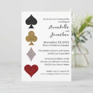 Glitzer Las Vegas Casino Wedding Einladung