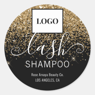 Glitzer Lash Cleanser aus Black and Gold Class Runder Aufkleber